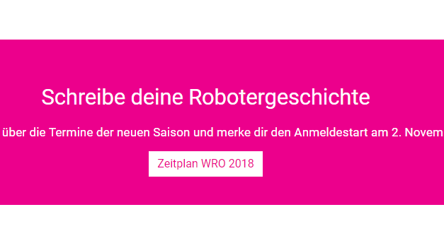 Die aktuelle Saison der WRO 2018