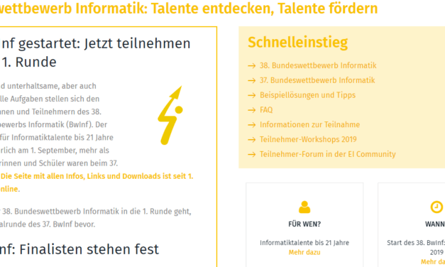 38. Bundeswettbewerb Informatik ist gestartet