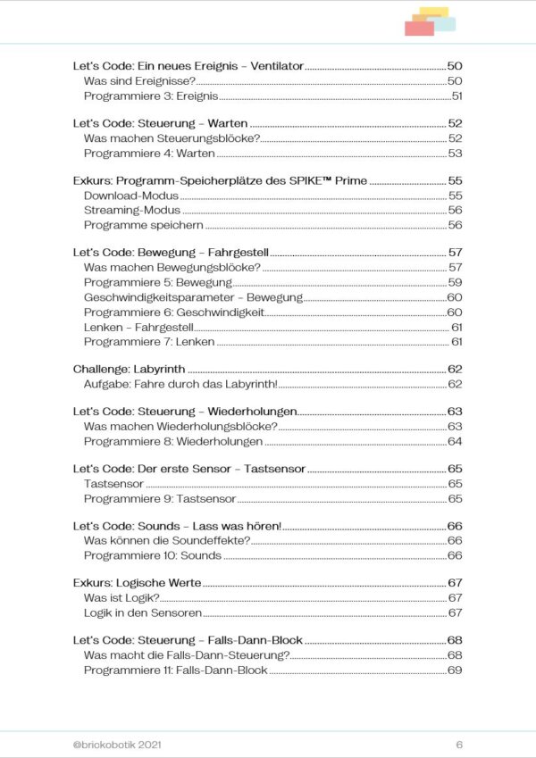 Inhaltsverzeichnis des SPIKE-E-books, Seite 2